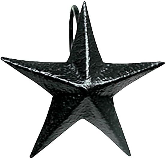 Black Star Shower Curtain Hooks Set of 12 3 – Uniquely Primitive