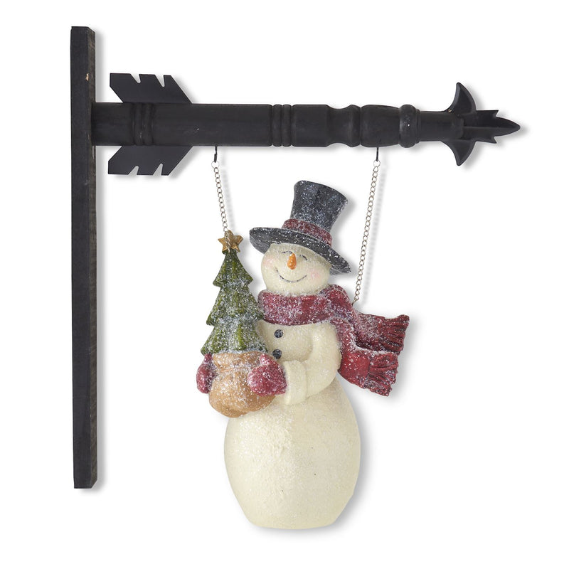 13.5 Inch Resin Glittered Vintage Snowman Arrow Replacement