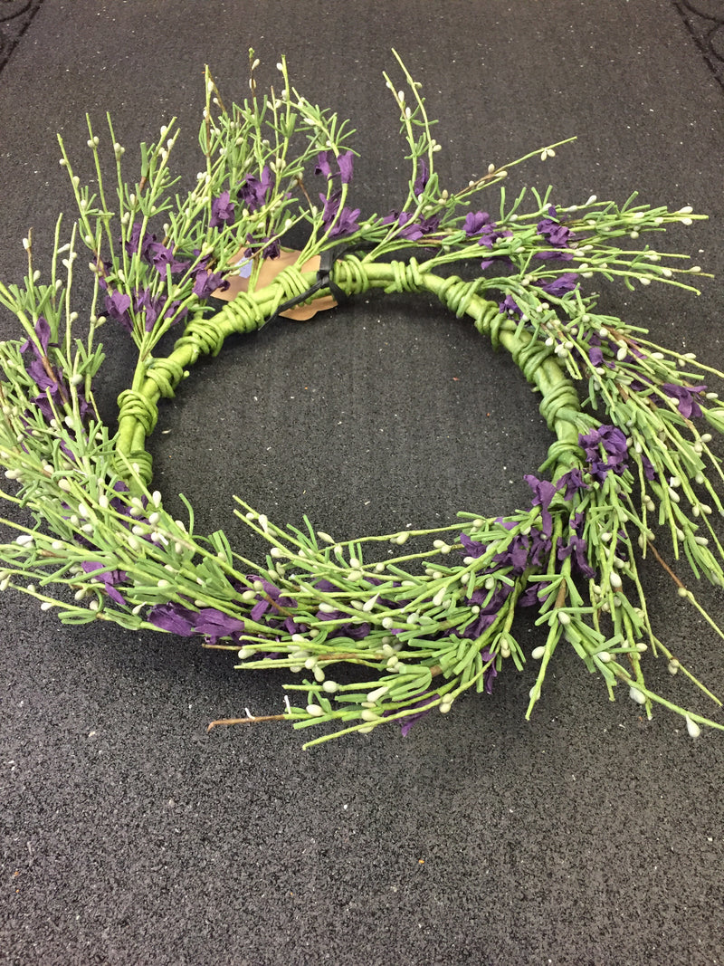 7 “ Candle Ring w/ Purple Flowers