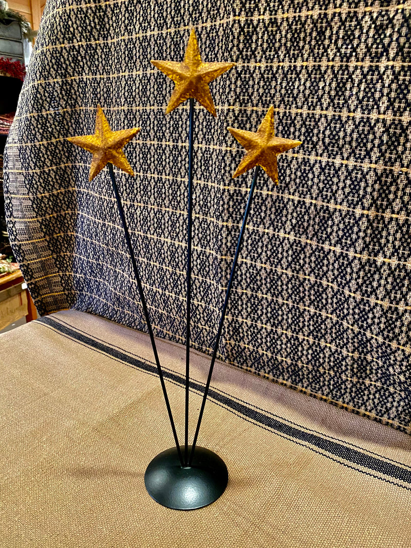 Tin Standing Trio Of Tin Stars - Distressed  - 14"