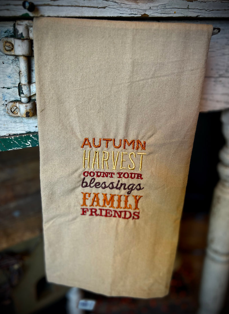 Embroidered Autumn Harvest Hand-towel