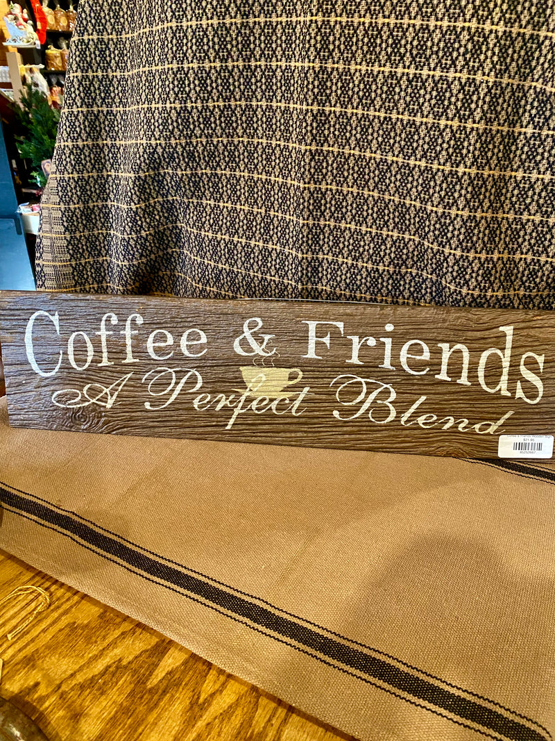 Coffee & Friends Wooden Sign