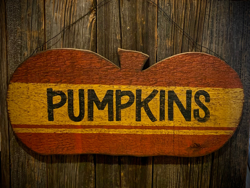 Rough Cut Pumpkin Hanging Sign