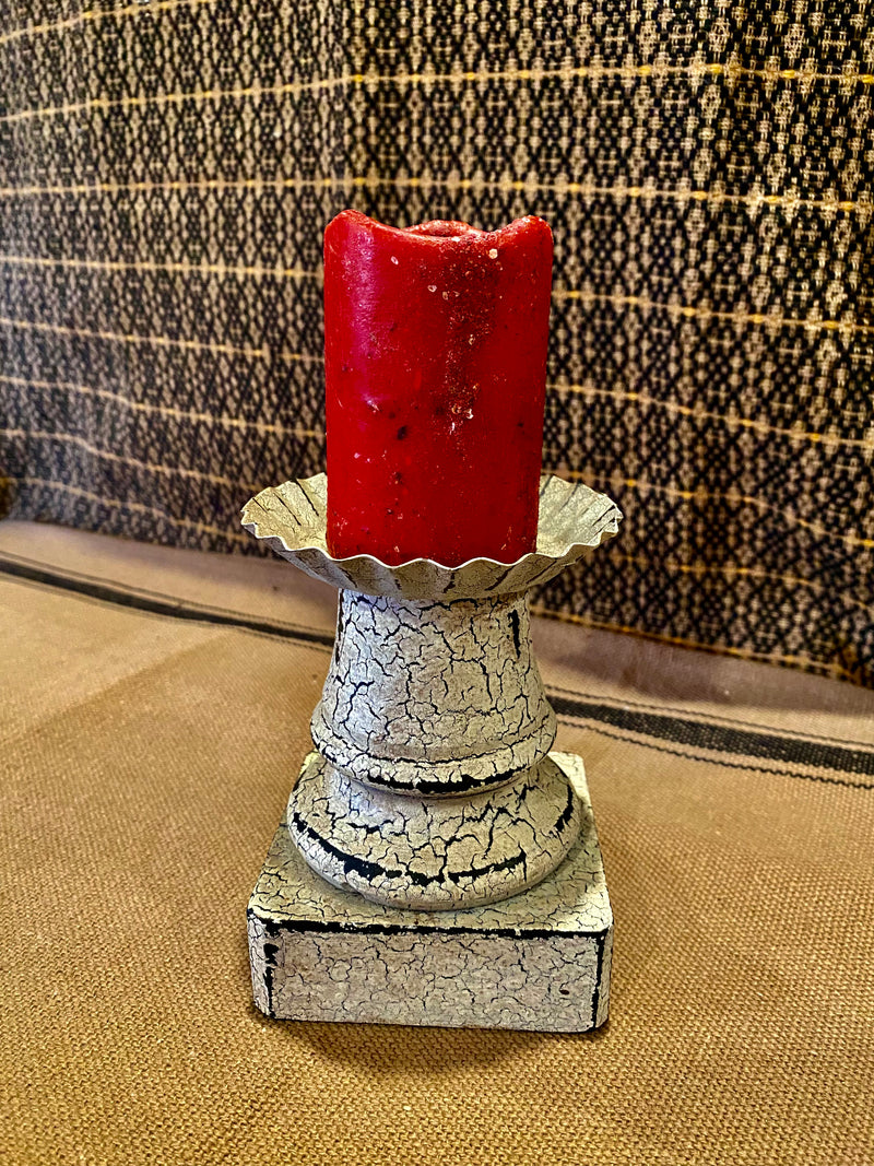 Crackle Painted Candle Holder