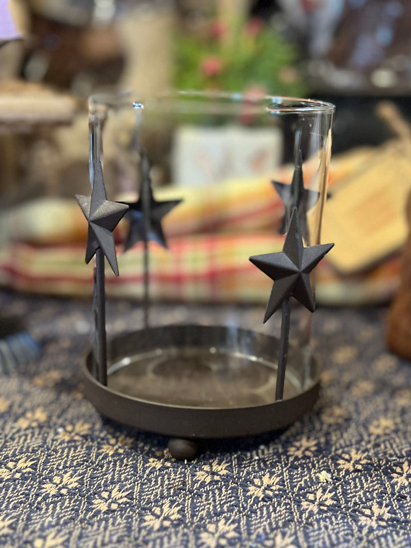 Glass & Tin Star Candle Holder