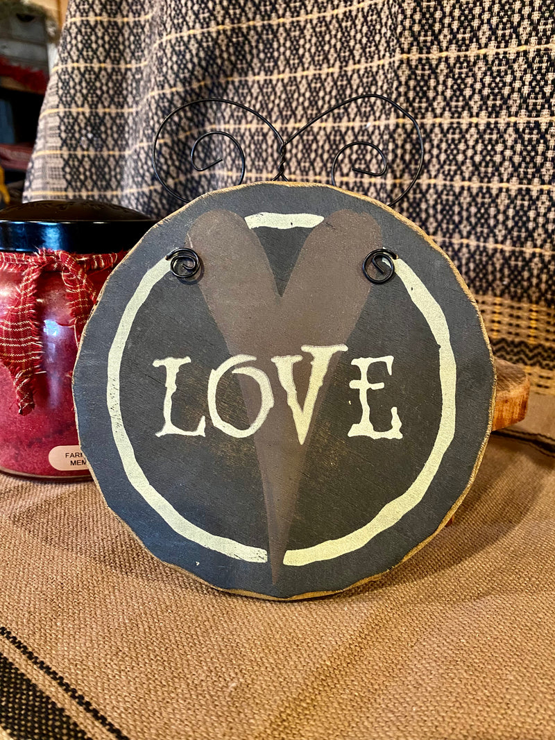 Hanging Wooden Love Sign