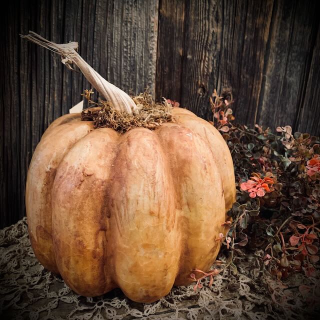 Papier Mache Beeswax Dipped Pumpkin - Large