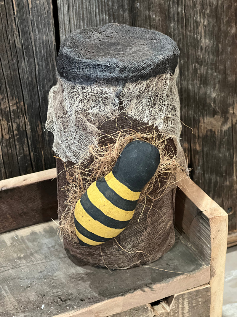 Antiqued Cheesecloth Bee Jar