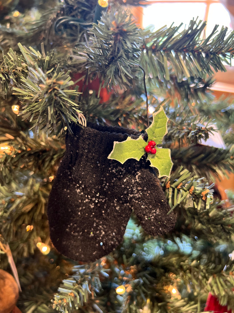 Glitter and Holly Mitten Ornament