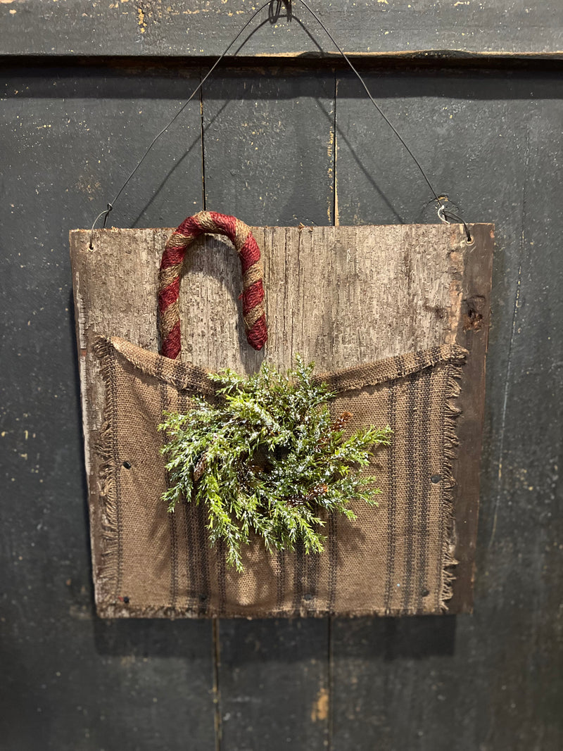 Rustic Candy Cane Pocket Hanger