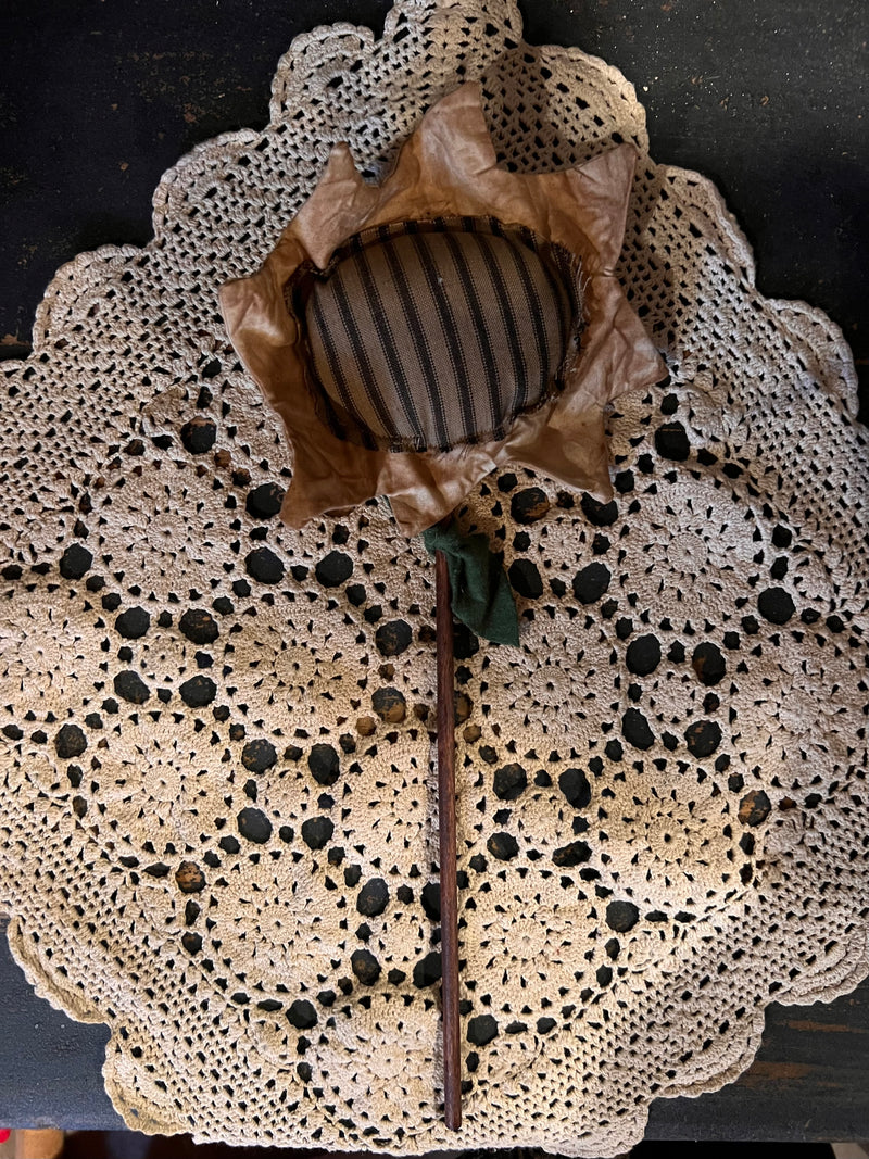 Hand Sewn Flower on a Stick