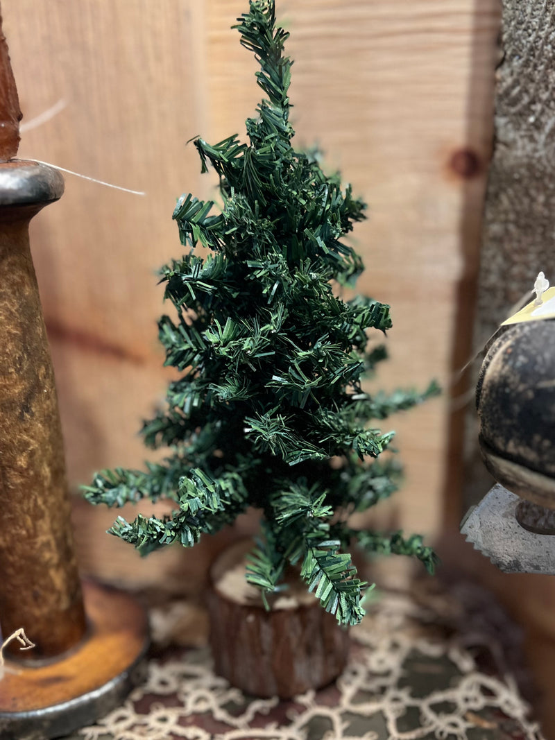 9"Mini Pine Tree w/ Wood Base