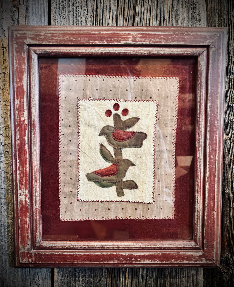 Burgundy Bird Stitchery