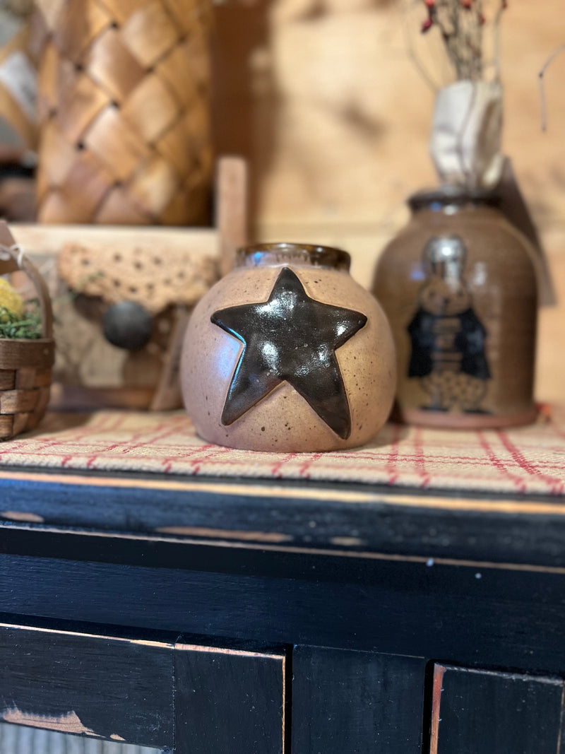 Pottery Crock With Star