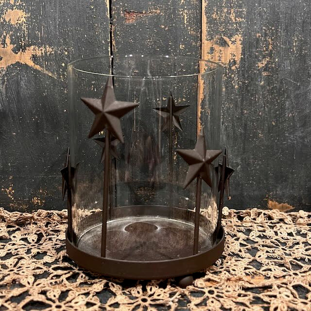 Glass and Tin Star Candle Holder