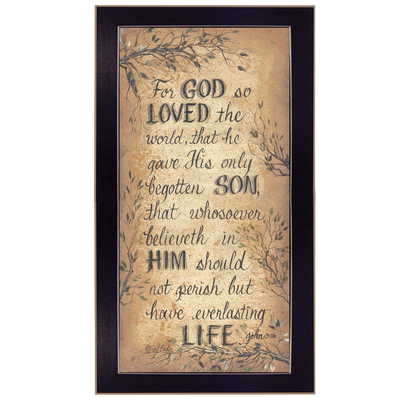 "For God So Loved" by Gail Eads, Framed Print, Black Frame