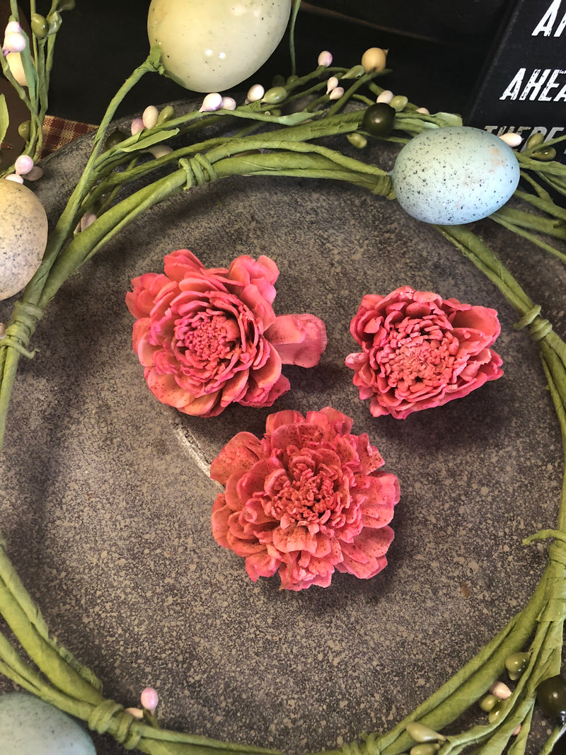 Grungy Waxed Dipped Zinnia Flowers