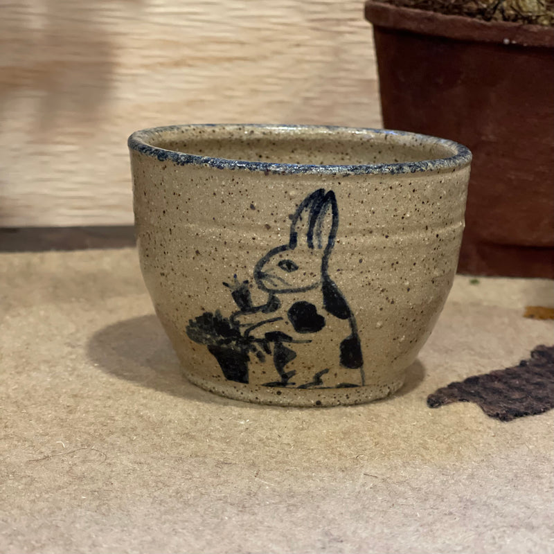 Bunny W/ Carrot Votive Cup Pottery