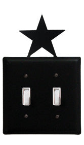 Wrought Iron Star Double Switch Cover