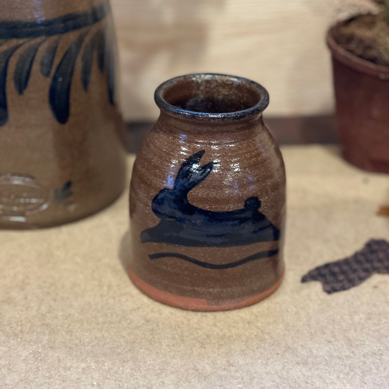 Leaping Bunny Canning Crock Pottery