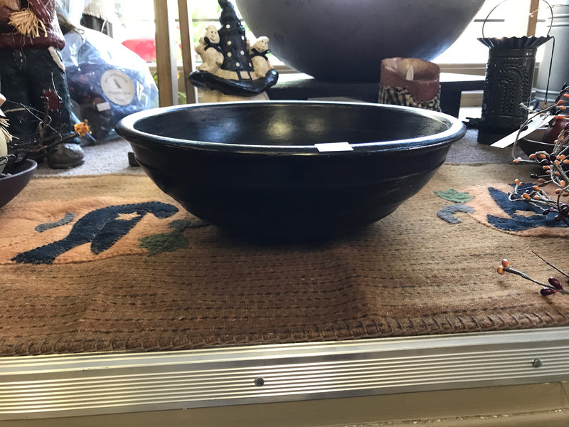 Distressed Black Wooden Bowl