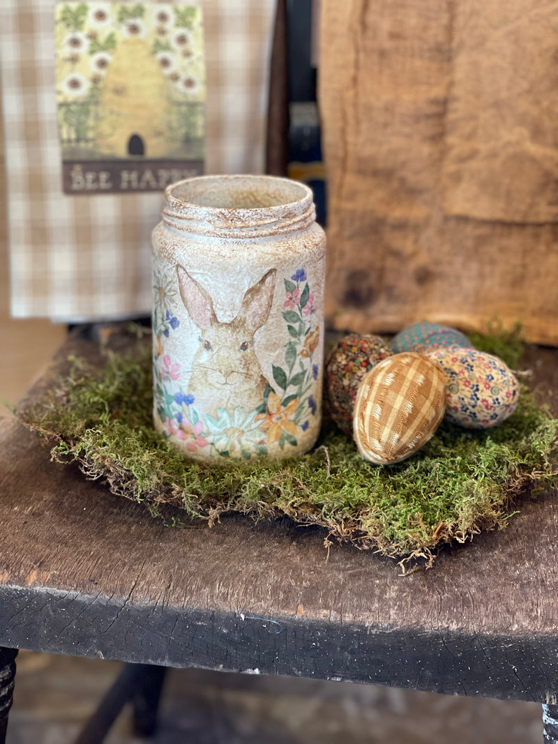 Antiqued Bunny Jar