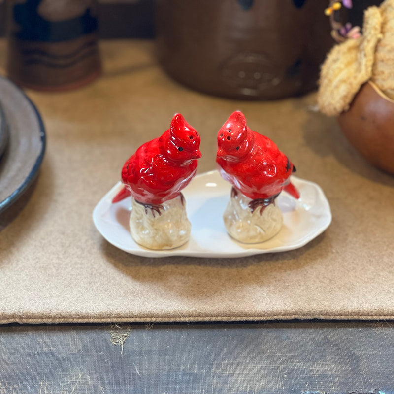 Cardinal Porcelain  Salt & Pepper Shakers W/ Tray
