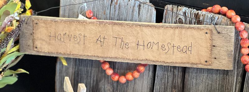 Harvest At The Homestead Wood Hanging Sign