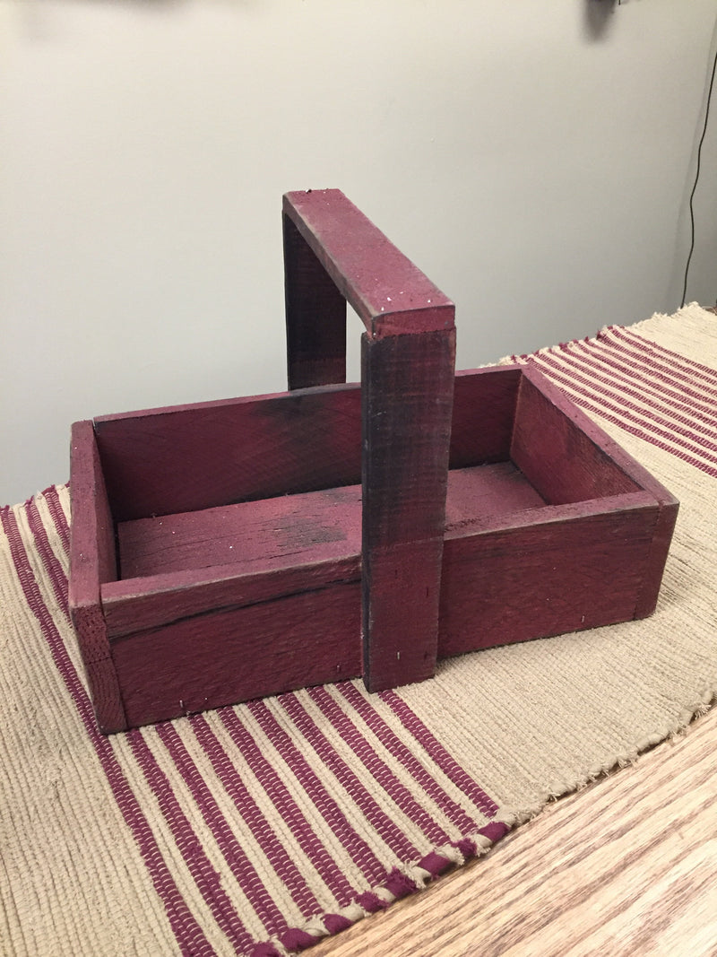 Burgandy Wood Tote Box