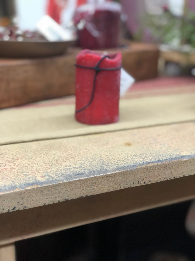 Red Textured Timer Candle - Small/Votive