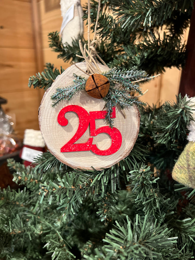 Wood Slice "25" Ornament
