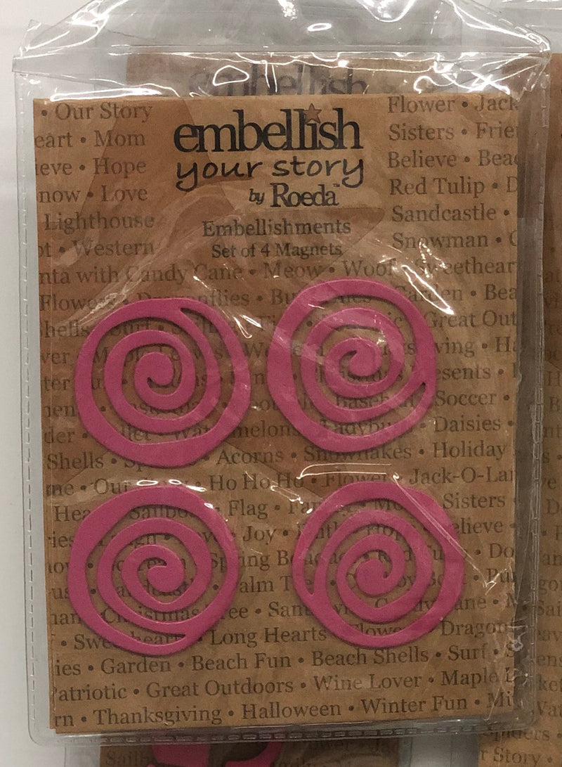 Embellish Your Story by Roeda Pink Swirl Magnets