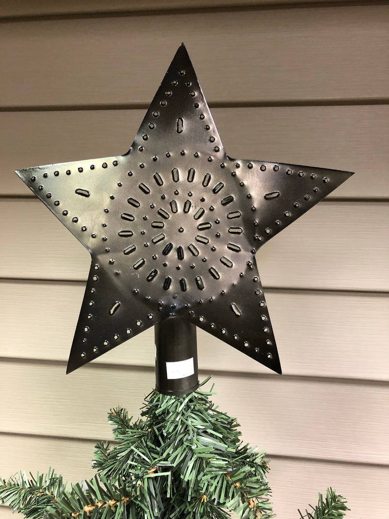 Black Tin Star Tree Topper