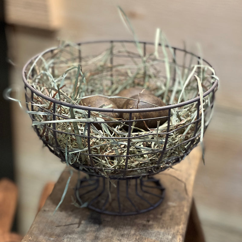 Vintage Egg Basket W/ Eggs and Grass