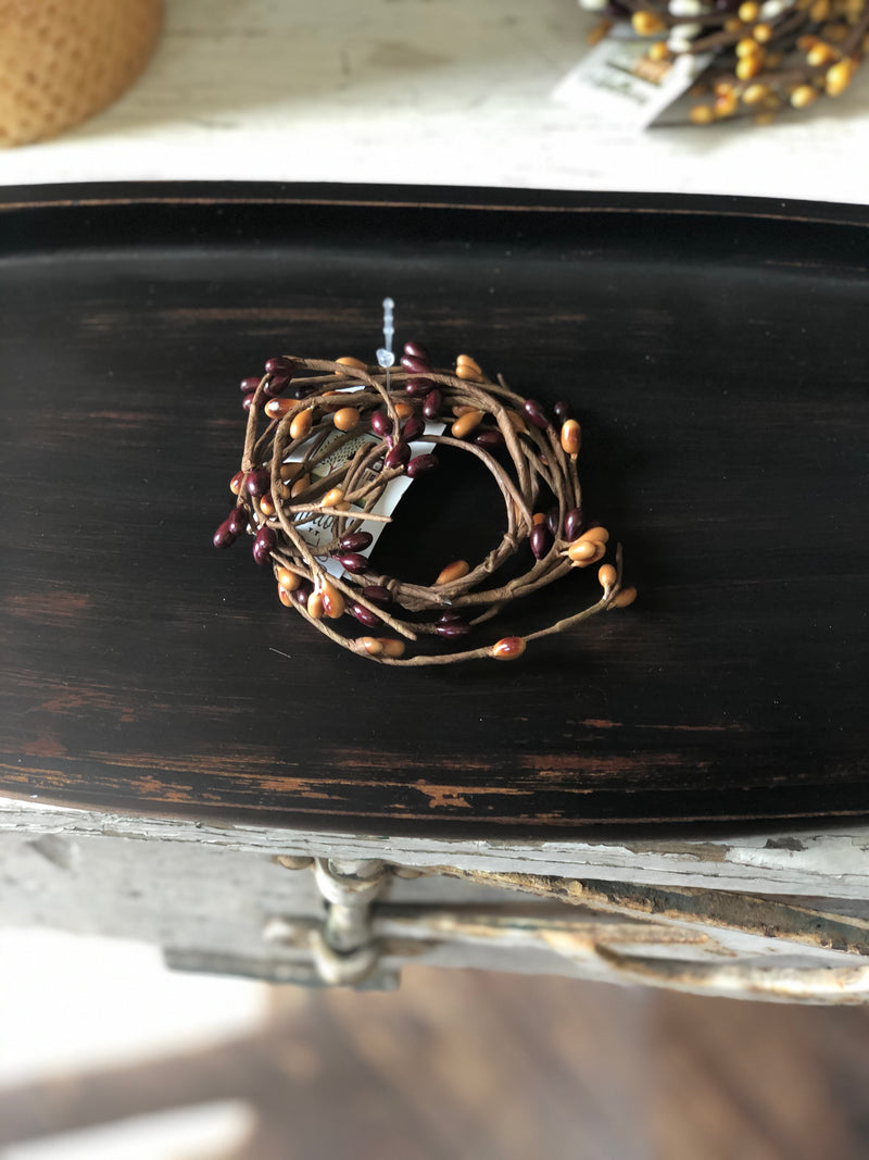 1.5" Pip Berry Candle Ring - Burgundy/Tea Stain