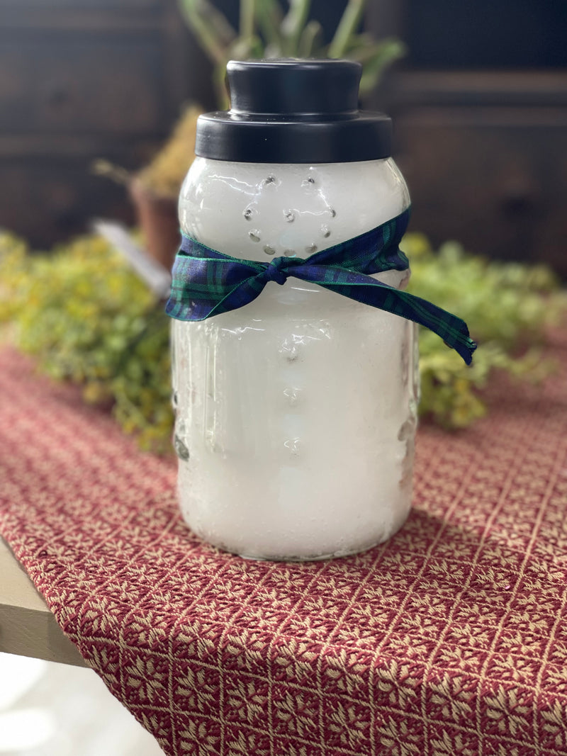 Snowman Jar Candle-Holly Tree