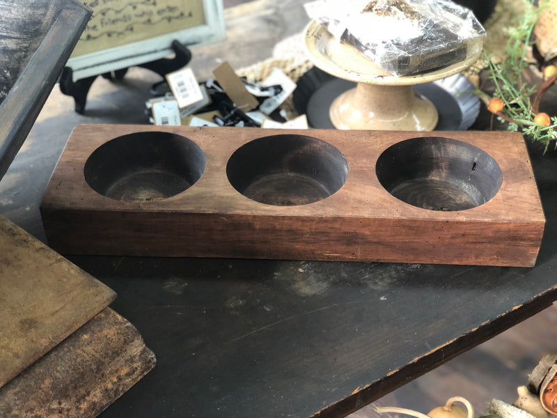 Wooden 3 Hole Cheese Mold