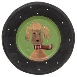 Christmas Dog W/ Scarf Plate