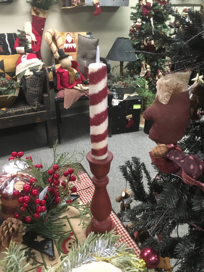 Candy Cane Flameless Timer Taper
