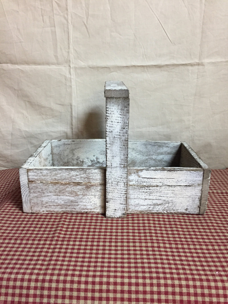 White Wood Tote Box