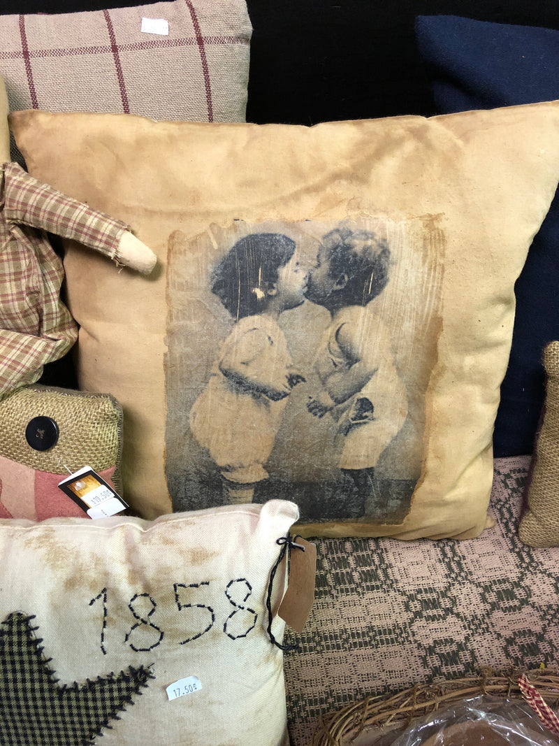 Primitive Pillow - Boy & Girl
