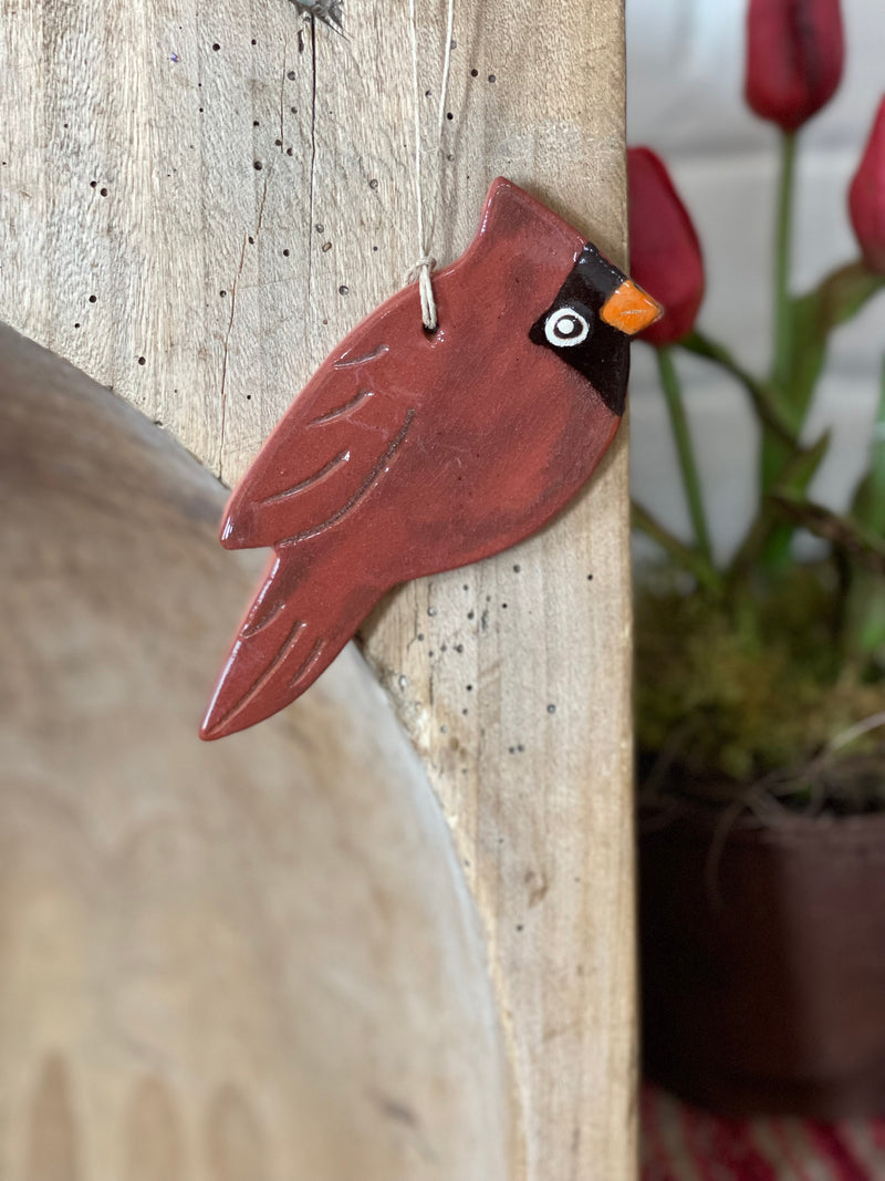 Redware Cardinal Ornament