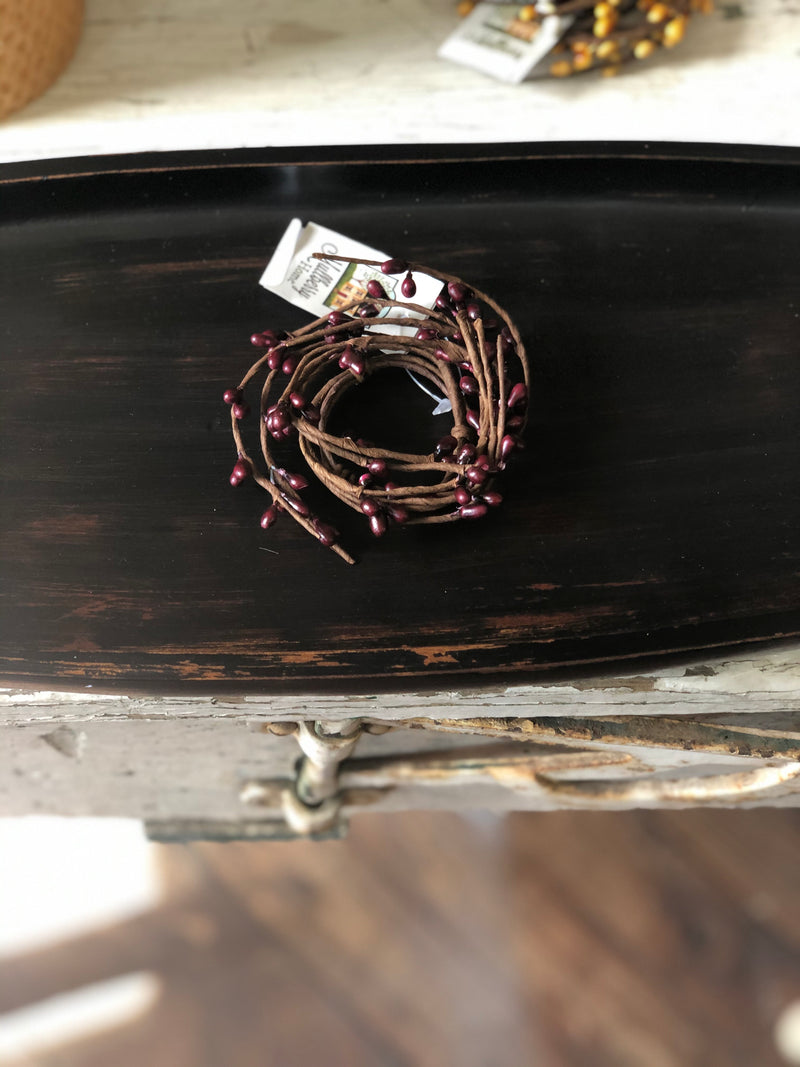 1.5" Pip Berry Candle Ring - Burgundy