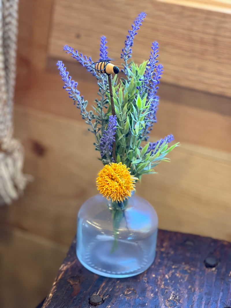 Floral Vase Arrangement With Bee Pick