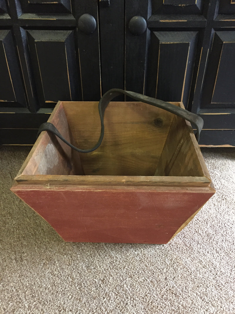 Red Barnwood Tote w/ Leather Handle